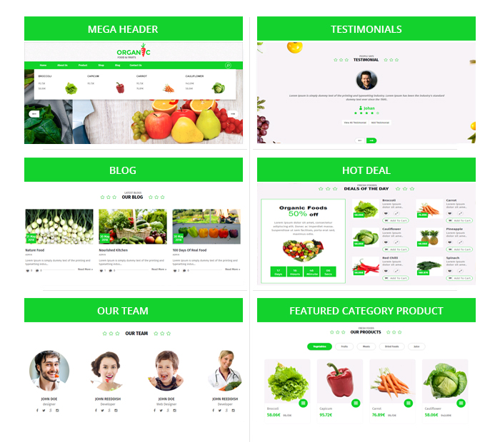 Organic Food and Fruits OpenCart Theme