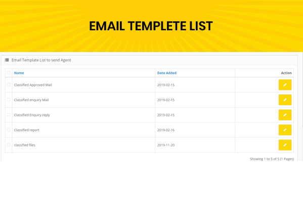 classified custom script admin email template edit setting