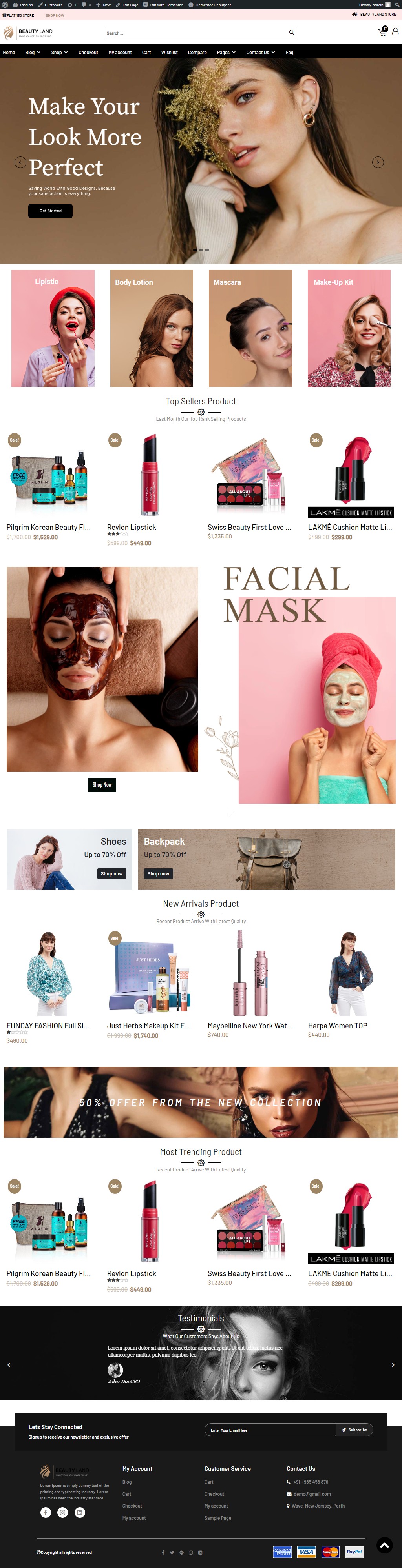 fashion wordpress homepage 